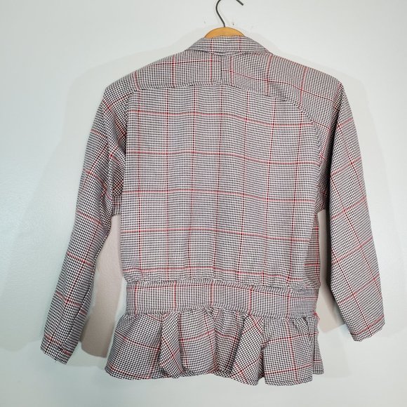 Vintage Just Ducky Houndstooth Blazer Double Ring Belt Size Size 13-14 - Picture 4 of 8